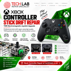 Xbox controller stick drift repair with standard replacement or TMR joystick upgrade by Tech Lab